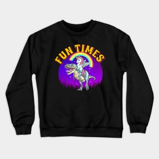 Unicorn Riding T-Rex Crewneck Sweatshirt